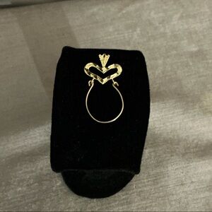 10k Yellow Gold Heart Charm Holder Pendant
